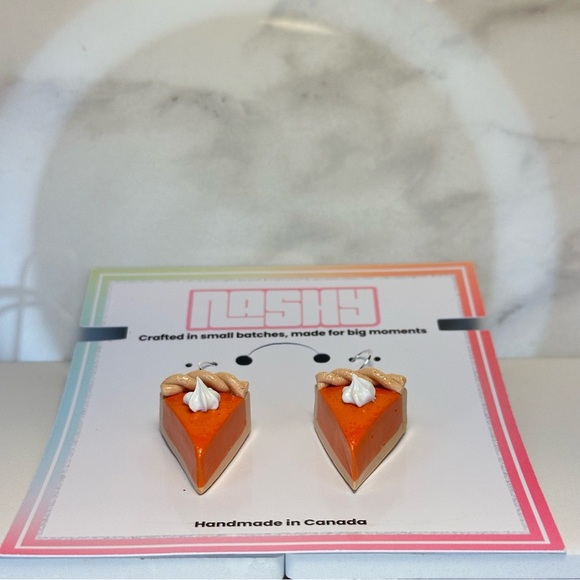 Chunky Pumpkin Pie(Smooth) - Handmade Earrings - Picture 6 of 7